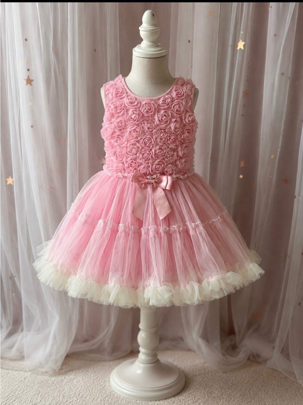 Popatu Pink Rosette Tulle Dress